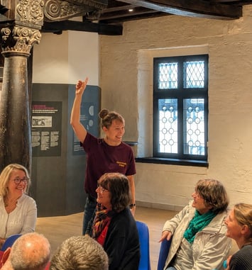 Présentation de la Zunft, siège historique de la corporation des boulangers de Sélestat, et de sa fresque du XVIᵉ siècle