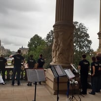 Wonder Brass sur le balcon du palais du Rhin