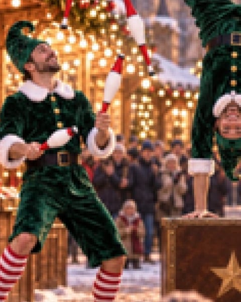 Déambulation circassienne : lutins de Noël