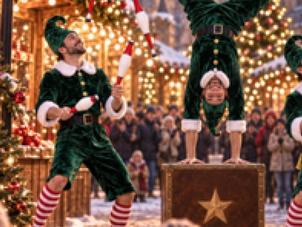 Déambulation circassienne : lutins de Noël