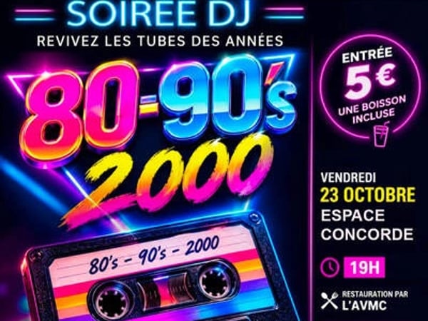 Soirée années 80, 90 et 2000
