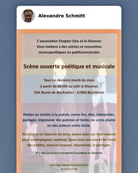 Scène ouverte poétique et musicale